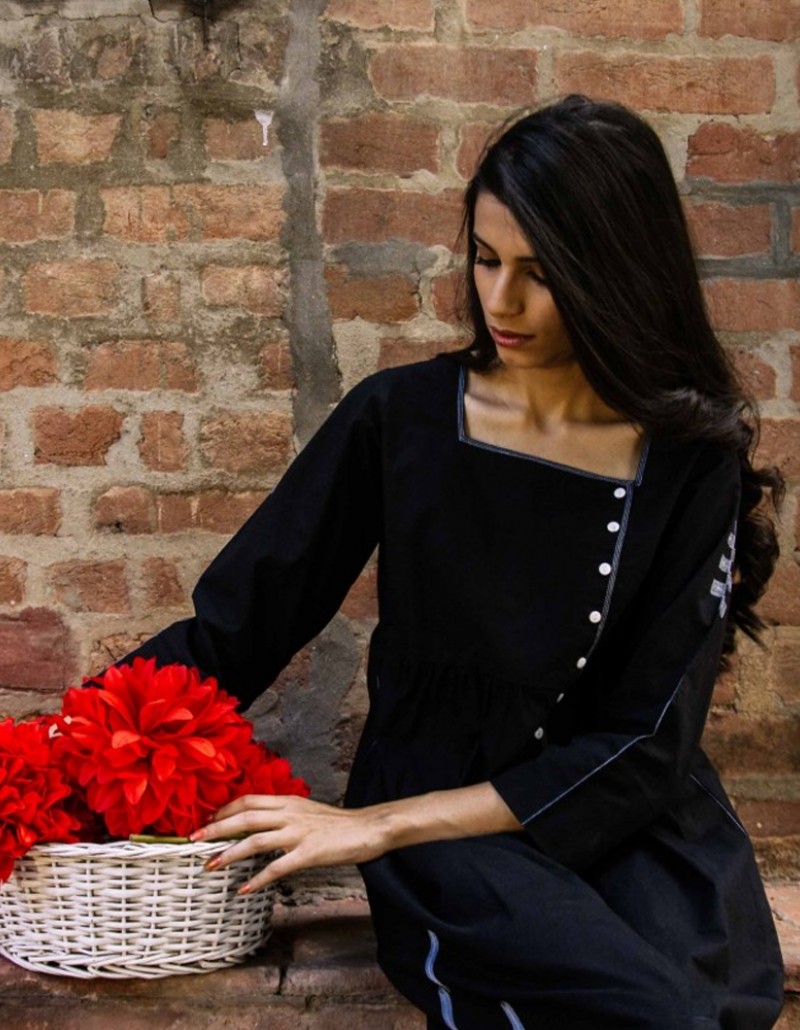 Black Dress (with white buttons)