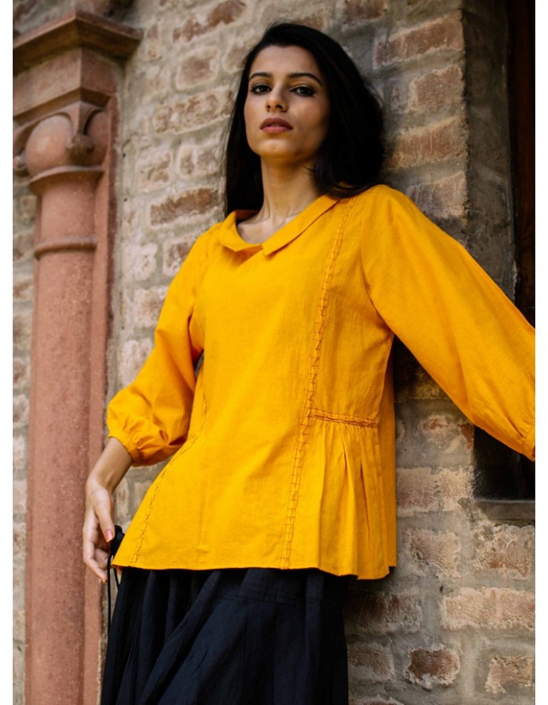 Yellow Short Top with Collar Yellow Short Top with Collar