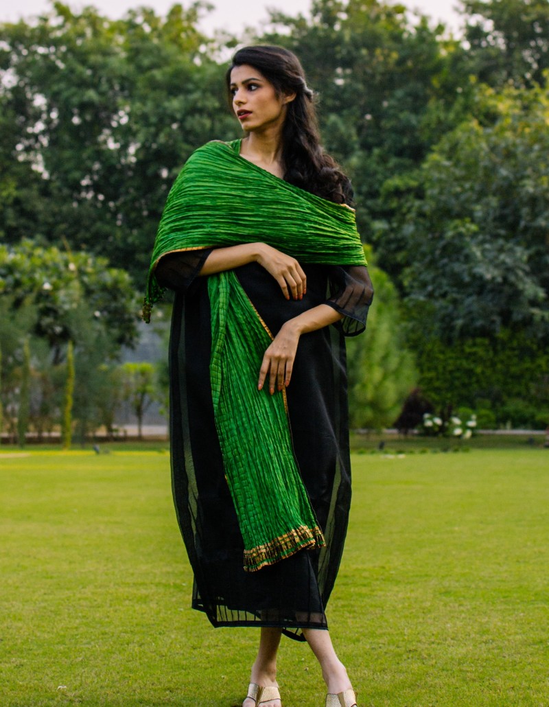 Silk Dupatta/ Scarf (with gold trims on side) Silk Dupatta/ Scarf (with gold trims on side)