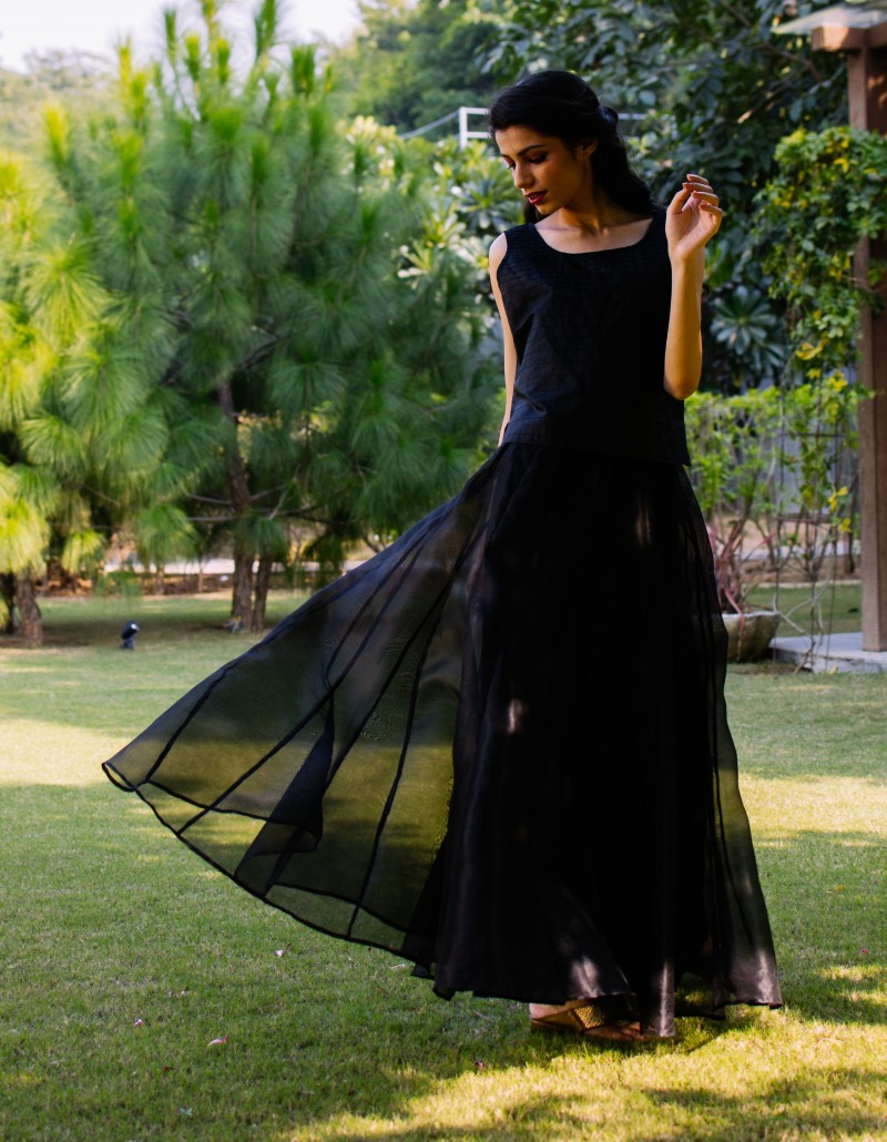 Midnight Black Organza Skirt Midnight Black Organza Skirt