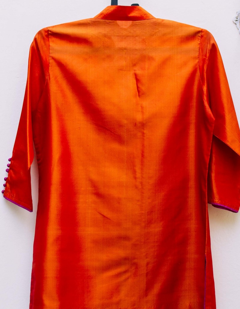 Orange Silk Top/Kurti Orange Silk Top/Kurti