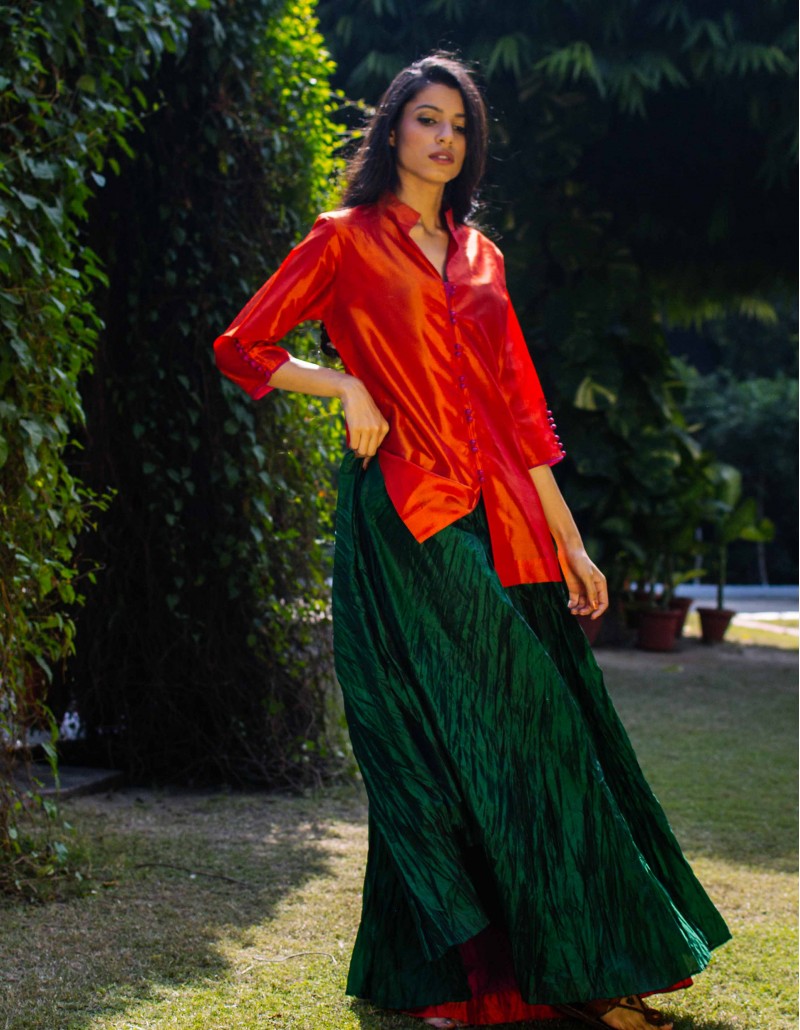 Orange Silk Top/Kurti Orange Silk Top/Kurti